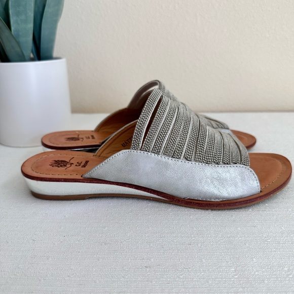 New G.C. Shoes Mattie Silver Embellished Leather Dressy Slide Sandals Women’s 9 - Picture 6 of 14